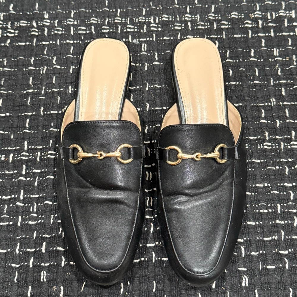 Black Leather Slip-On Loafers